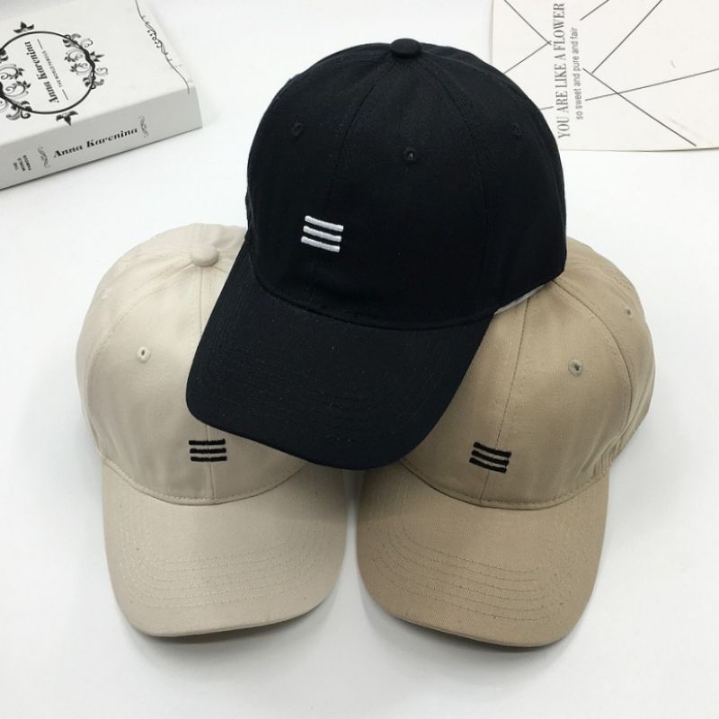 Topi Baseball Korea Garis Tiga 3 Pria Wanita Premium dan Pertalite