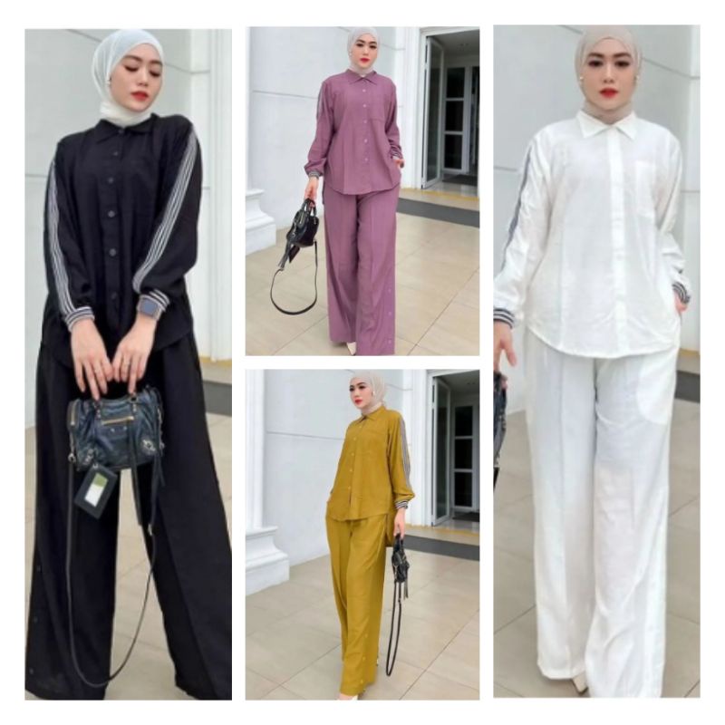 One set crinkle/ setelan crinkle/setelan celana/baju setelan/setelan wanita/setcel crinkle