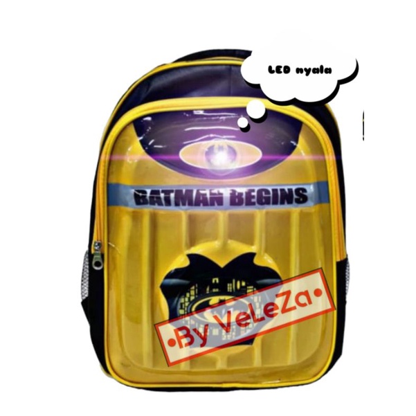 TAS RANSEL SEKOLAH SD SUPERHERO LED - TAS RANSEL ANAK - TAS ANAK