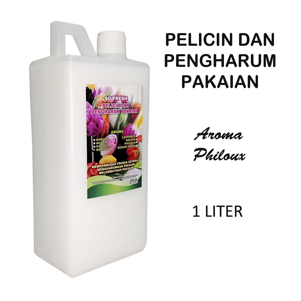 PELICIN DAN PEWANGI PAKAIAN UNTUK SETRIKA AROMA PHILOUX KEMASAN 1 LITER