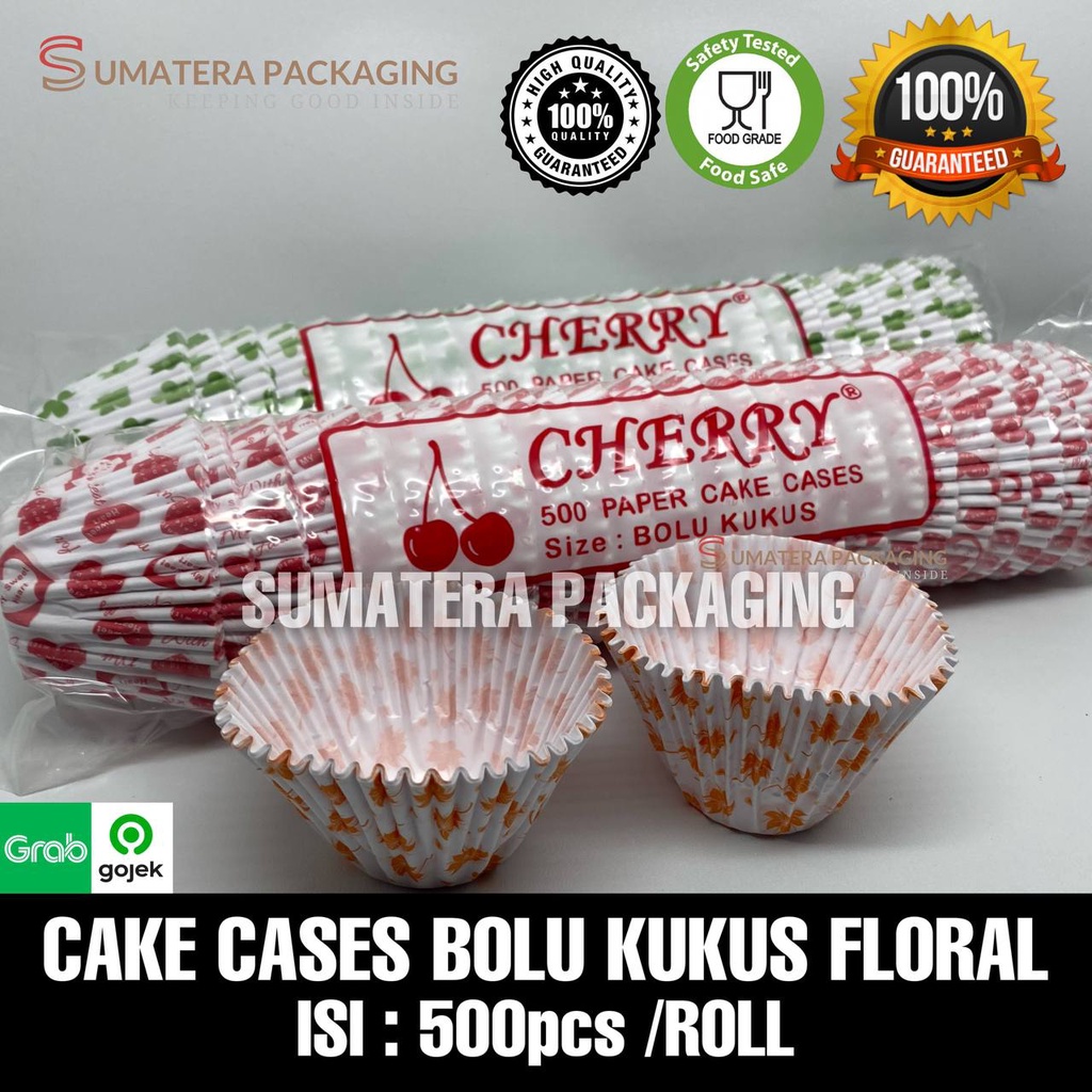 PAPER CAKE CASES BOLU KUKUS  ISI 500pcs FLORAL BUNGA BOLU KUKUS KERTAS MEDAN