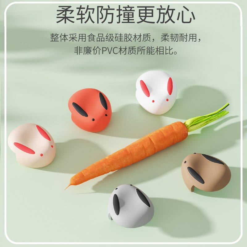 1 PCS Silicone Rabbit Bumper Pinggiran Tepi Sudut ujung tembok lantai Transparan Meja Pengaman Siku Sudut Meja Penahan Benturan Bayi Edge Corner Guard Protector Lucu  Kotak Elegan
