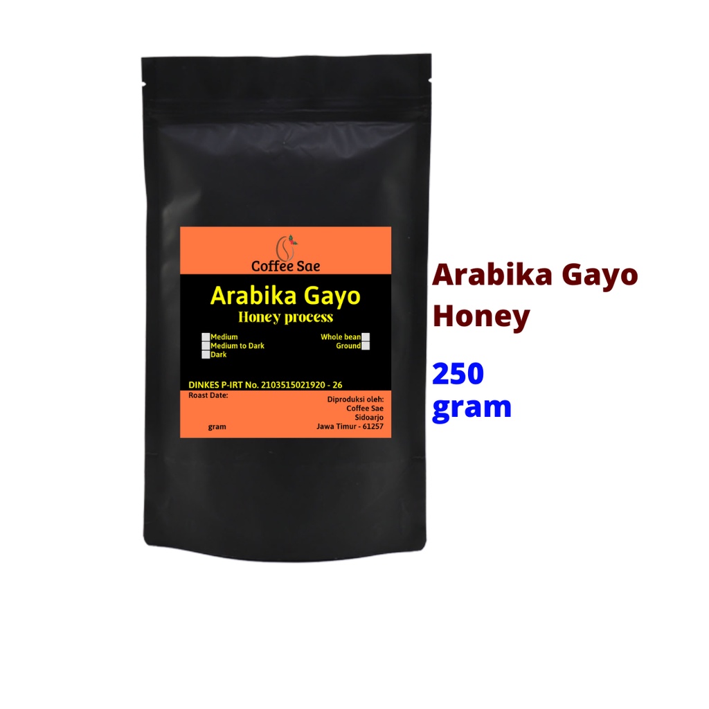 

Biji Kopi Bubuk Arabika Gayo Honey 250gram Medium Roast Arabica