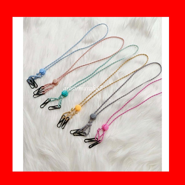 Tali masker anak dewasa 2 in 1 polos lanyard kalung masker wanita elastis ready murah