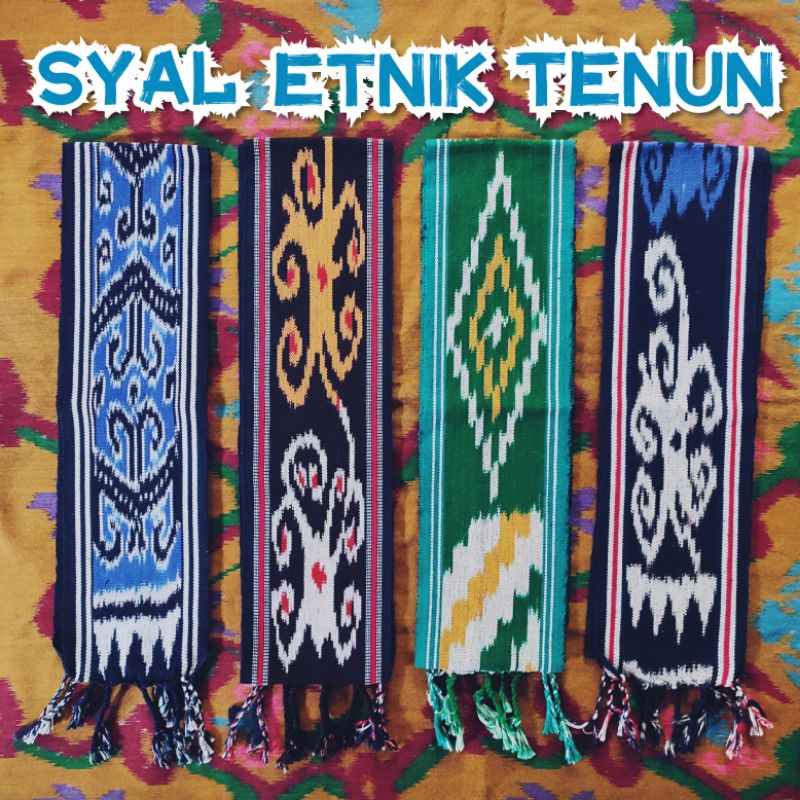 Syal Etnik Tenun, kain tenun, Syal Kalimantan