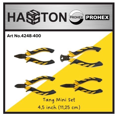 HASSTON 400 MINI TANG set 4 pcs Kombinasi Lancip Potong Snap Ring