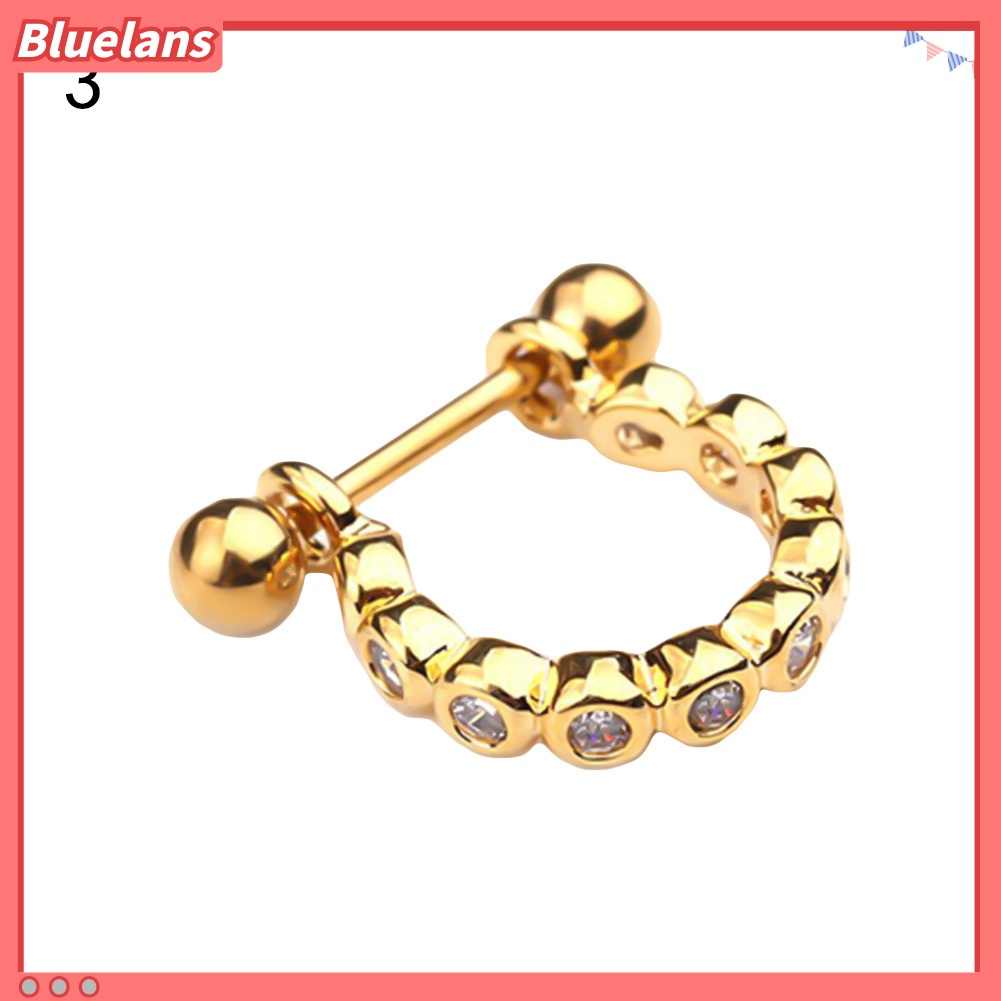1pc Anting Tindik Bentuk U Hias Cubic Zirconia Untuk Wanita