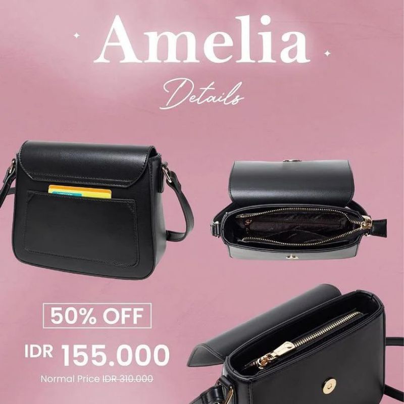 Amelia Bag Jims Honey Tas Slempang Wanita Murah Lucu Original 100% Free Box