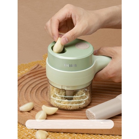 BBS SS33 Set Mesin Pemotong Sayuran 4 in 1  Food Chopper Electric Handheld Cooking Hammer USB Charging / Vegetable Cutter Blender Multifungsi