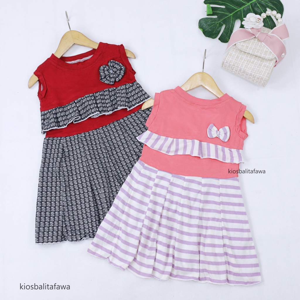 Dress Loona uk 1-2 Tahun / Model Dres Anak Perempuan Cewek Baju Batik Murah Casual Pesta Yukensi