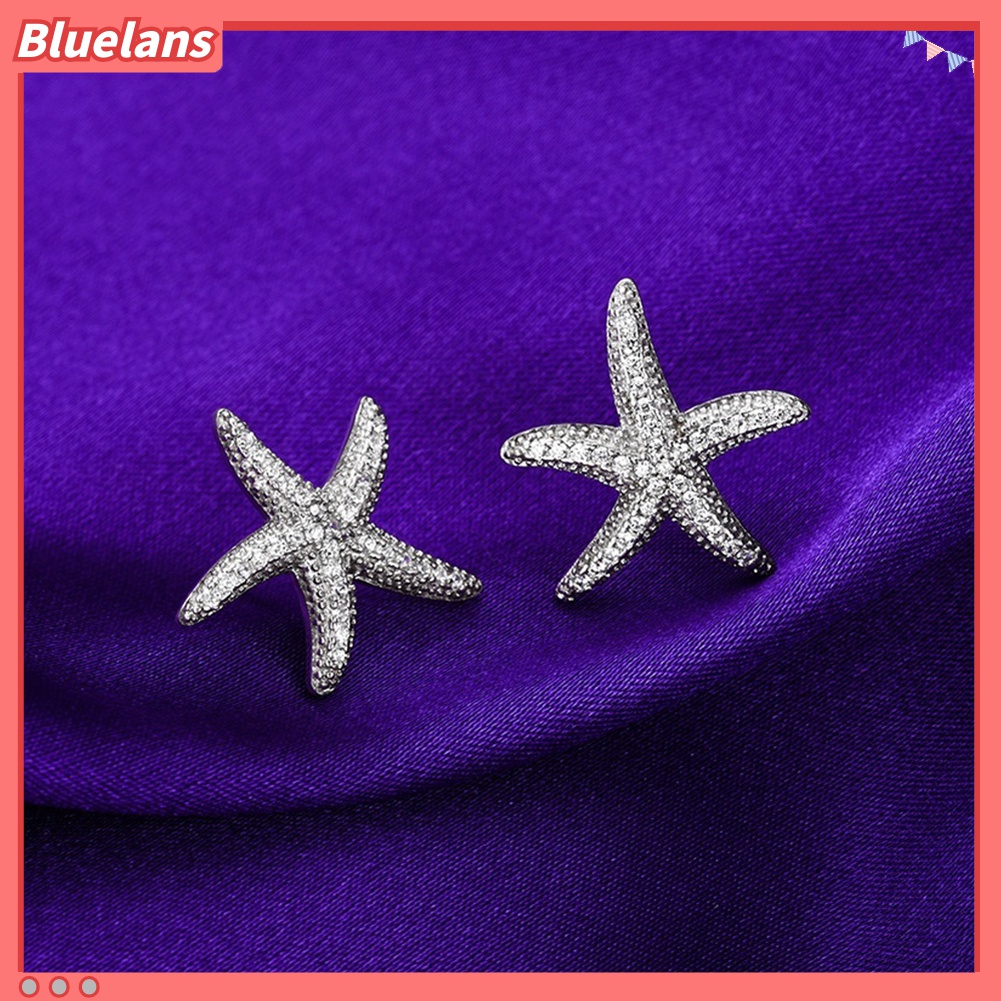 Anting Stud Cubic Zirconia Bentuk Bintang Laut Untuk Wanita