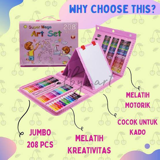 Crayon Anak Set Isi 208 Pcs Pensil Warna Alat Lukis Set Crayon Set