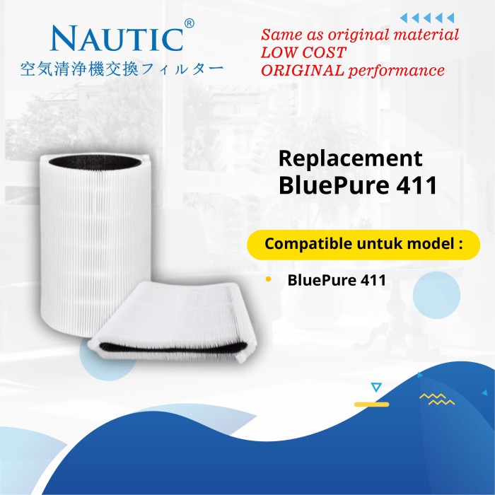 NAUTIC - ADAPTED Filter untuk Blu*air Blue Pure 411/Replacement Filter BluePure 411
