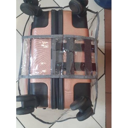 xtpy SARUNG KOPER / PELINDUNG KOPER / COVER KOPER / MIKA TRANSPARAN , 20 ,24 , 28 inch - List Hitam.