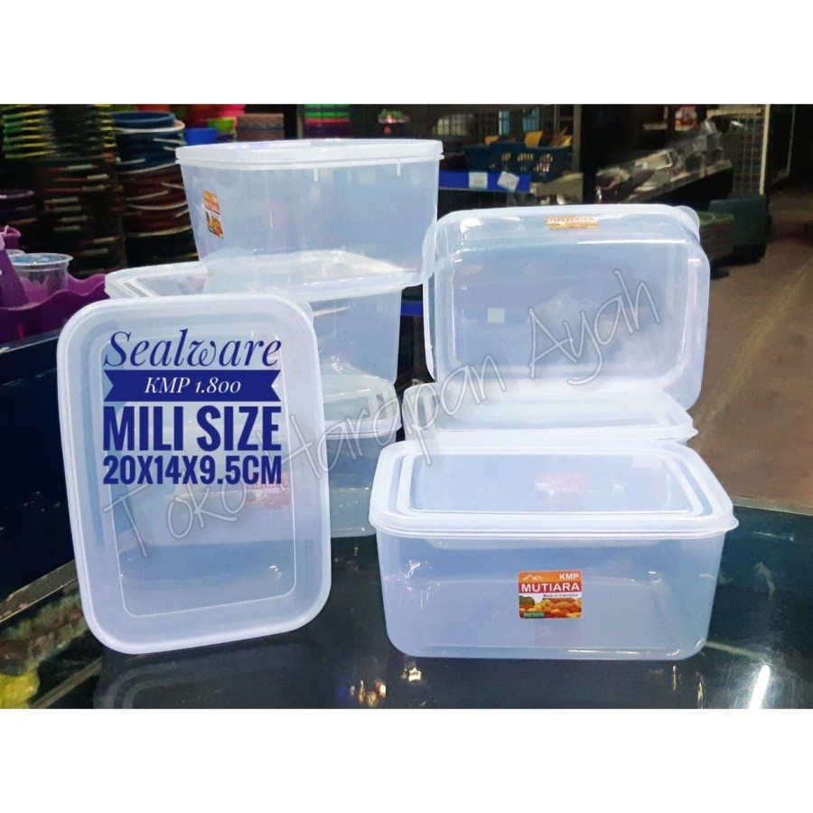Food Box 1800ml Plastik / Kotak Makan 1800 ml /  Toples KMP MUTIARA