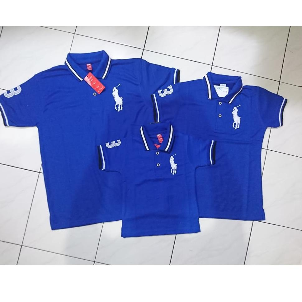 KAOS POLO COUPLE FAMILY KUDA WARNA BIRU BCA [PYG.18Oc22o]