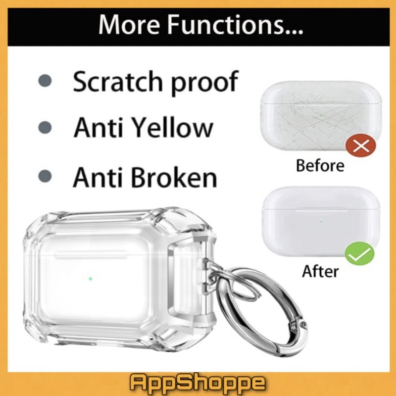 AirPods Pro 2 2022 TPU Transparan Casing Pelindung + Pengait CASE