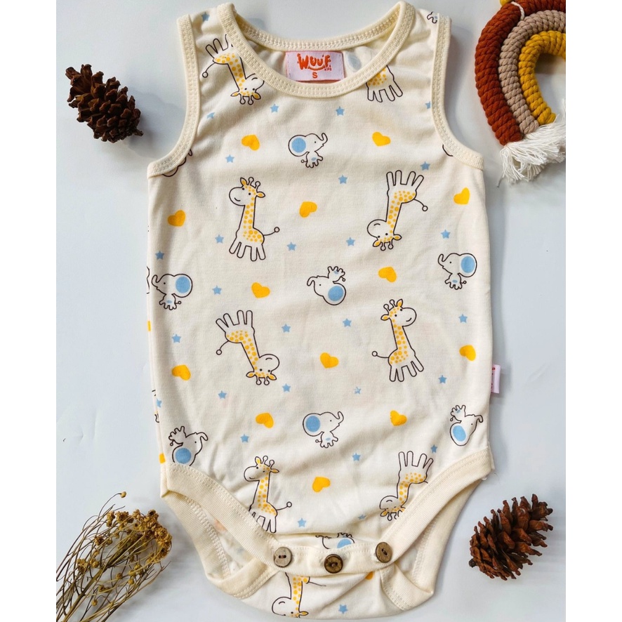 JUMPER/ROMPER/BODYSUIT/SLEEPSUIT BAYI/ANAK CREAM GIRAFFE WUUF KIDS