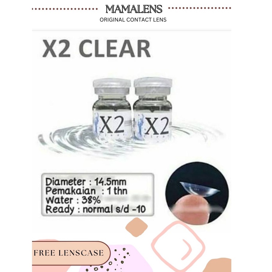 Softlens X2 Clear Minus -0.50 sd -8.00 Free Lenscase - MAMALENS (MINUS 8.50 - 20.00 BEDA ETALASE)