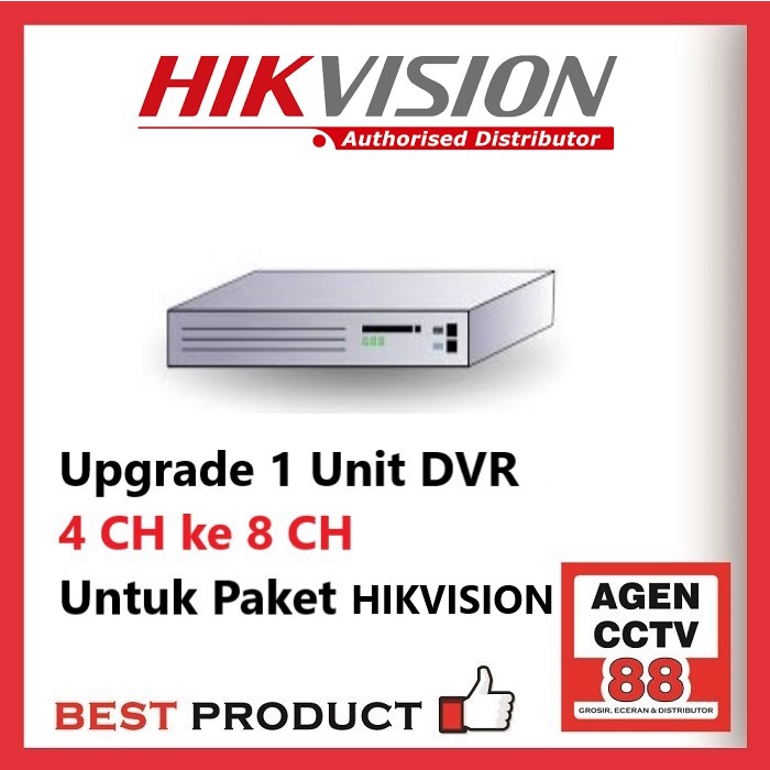 Upgrade DVR HIKVISION 4 Channel to 8 Channel Khusus Paket CCTV HIKVISION