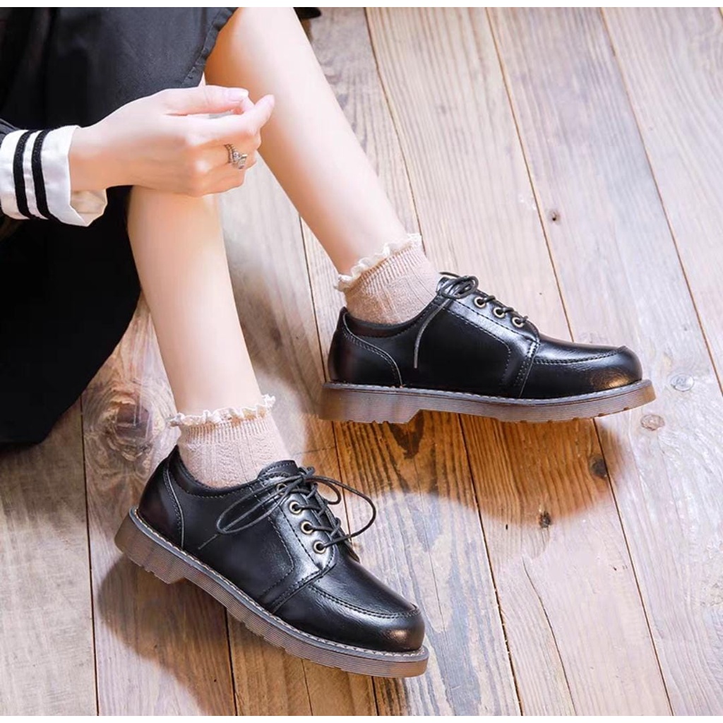 SEPATU WANITA KULIT GAYA RETRO FASHION JEPANG 2022 SEKOLAH / KULIAH MUSIM GUGUR  PREMIUM NEW 001