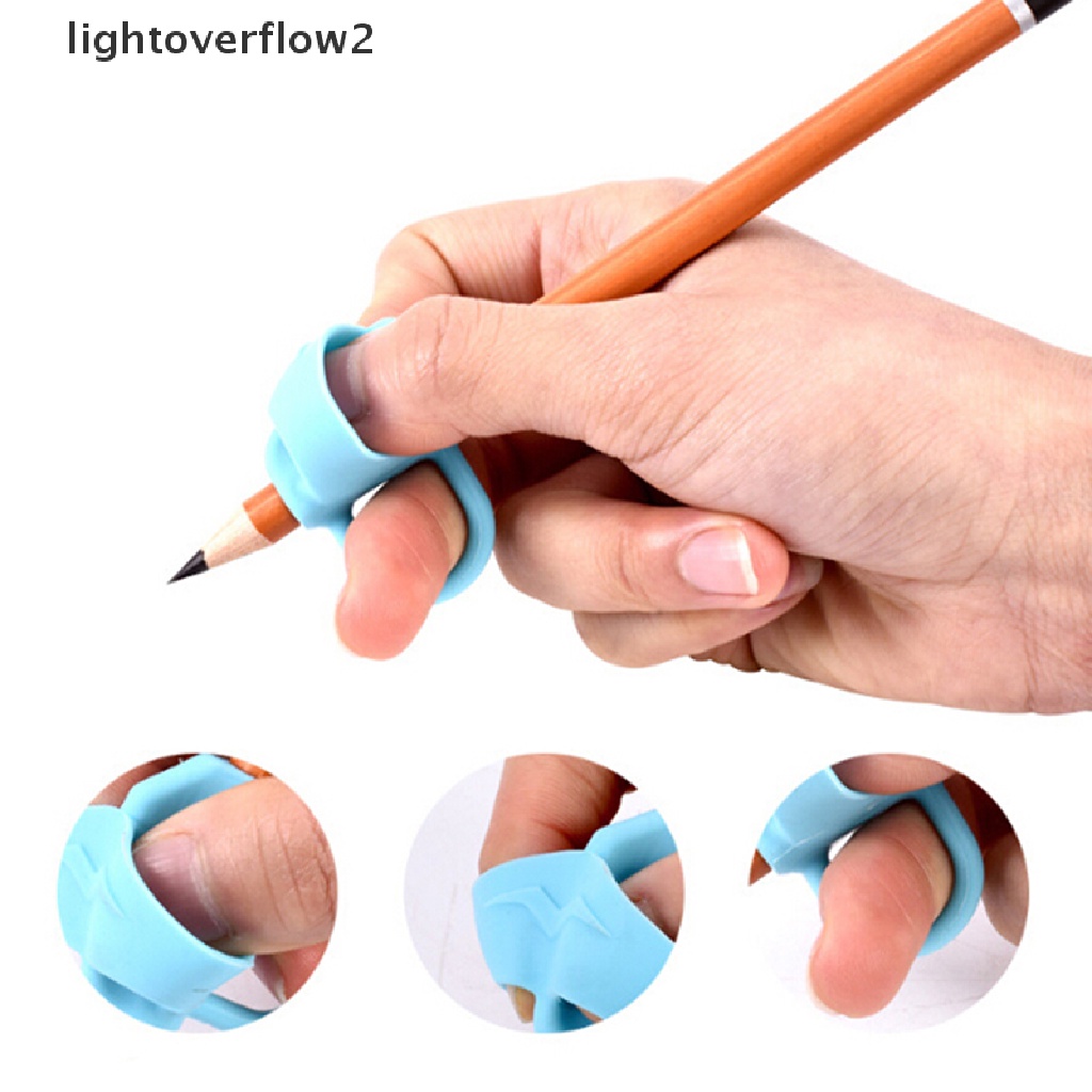 (lightoverflow2) 3pcs Grip Pensil Bahan Silikon Untuk Membantu Menulis