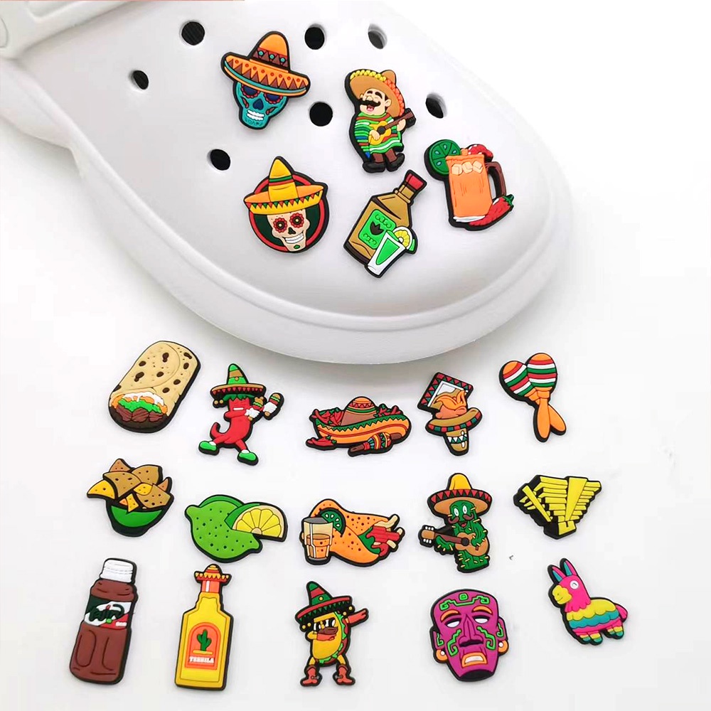 Charms jibbitz Charms Bentuk Crocs Makanan Meksiko Untuk Aksesoris Gelang Sepatu Sandal Anak Perempuan