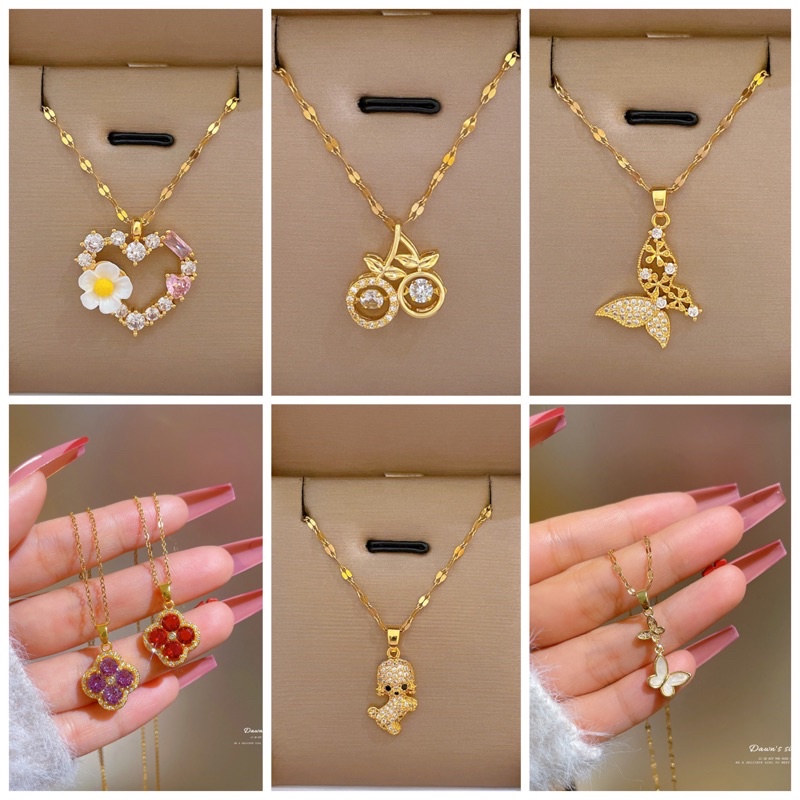 kalung titanium cantik liontin populer aneka variasi