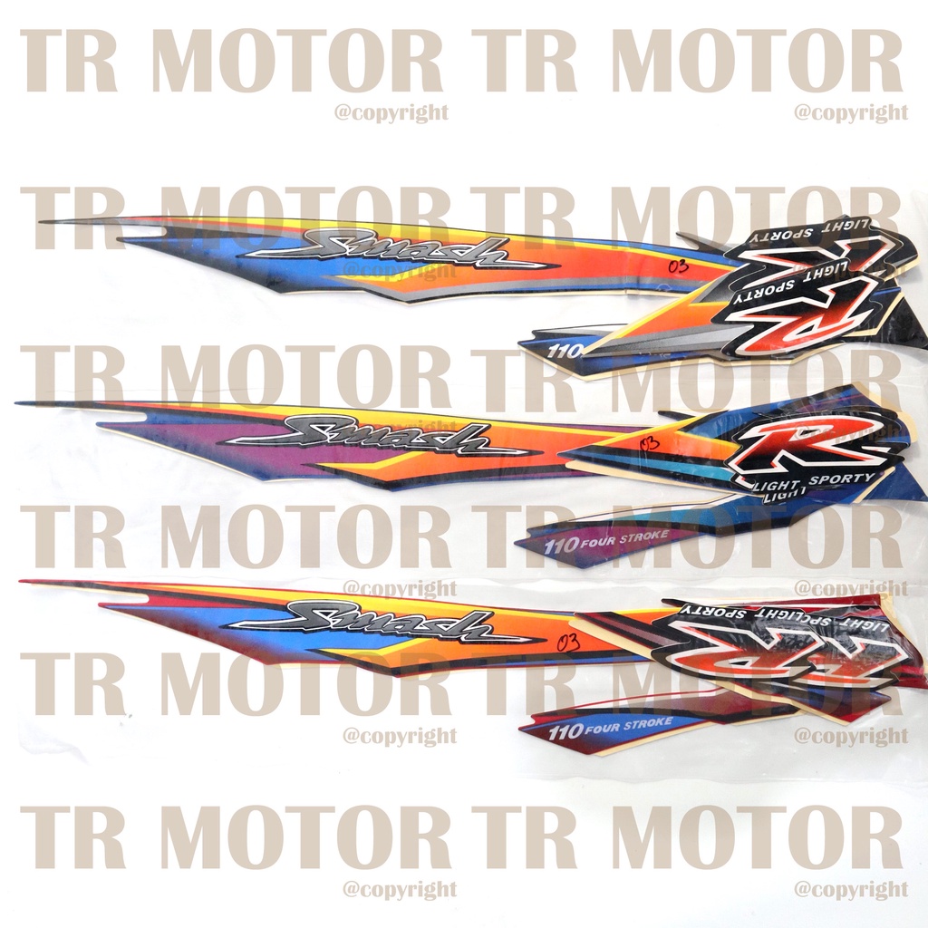 Stiker Motor Smash 110 2003 Sticker Striping Lis Full Set Motor