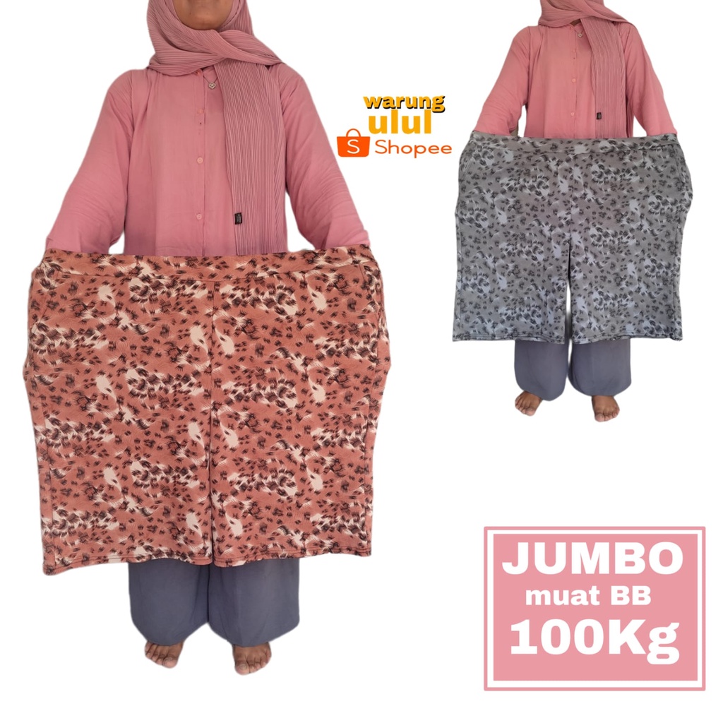 kulot pendek super jumbo motif etnik muat BB 90Kg