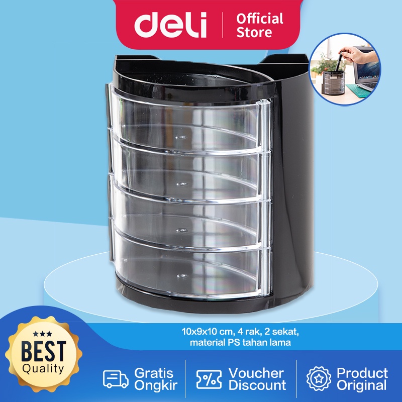 

Deli Tempat Alat tulis Desk Organizer 4 laci yang dapat diputar E9133