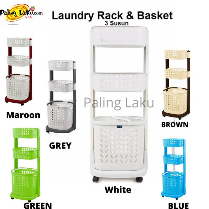 Rovega Laundry Rack & Basket 3 Susun RLB-300/ keranjang Baju kotor