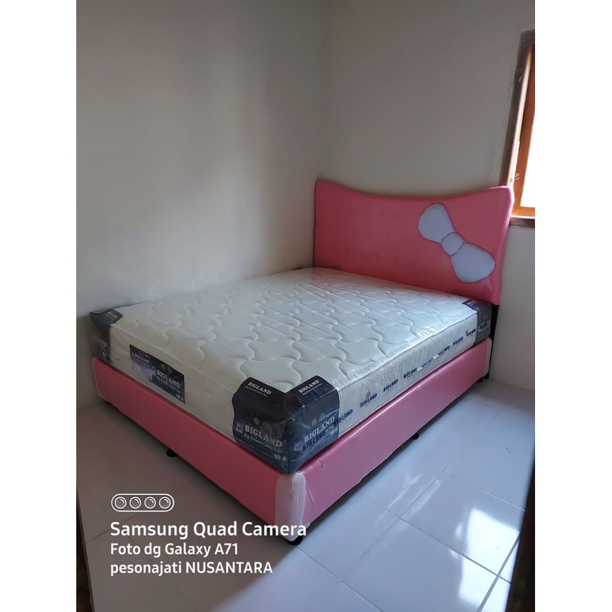 SPRINGBED FULL SET BIGLAND SANDARAN PITA HELLO KITTY