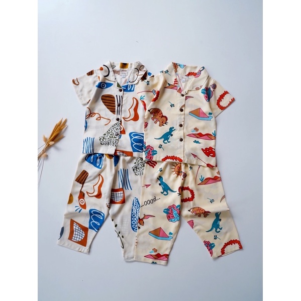 LINSKY BABY - One Set Rayon Panjang Setelan Anak Unisex Hollaby