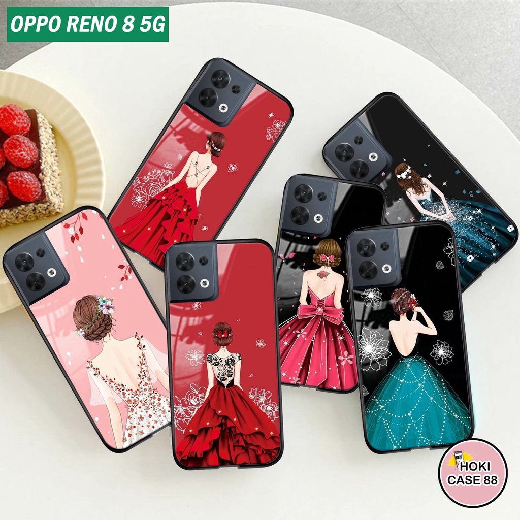 [H89] Softcase Kilau OPPO RENO 8 5G Motif PRINCESS - Case Glass OPPO RENO 8 5G - Kesing Glossy Kilau