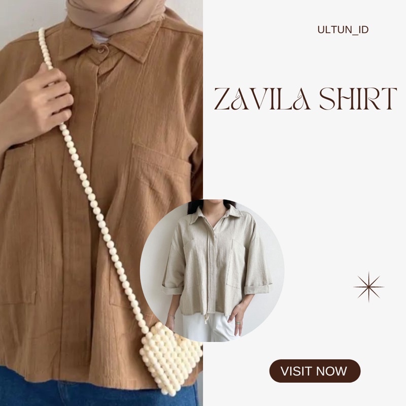 Selena Blouse Kemeja Polo Linen Oversize