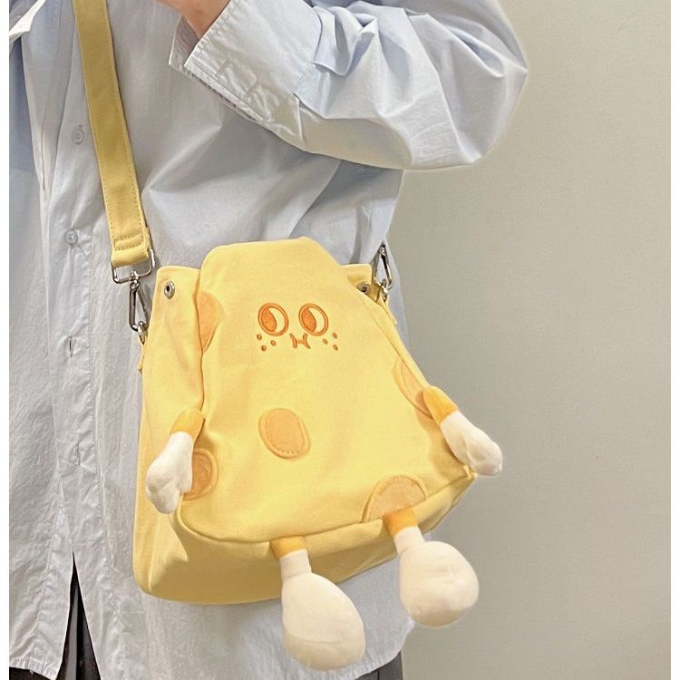 ✴✆☄Sera Little Red Book Cheese Cheese Penjahat Oblique Cross Tas Wanita Musim Semi dan Musim Panas Berkualitas Tinggi Tekstur Kanvas Tas Tote Bag untuk Mengirim Tas Pacar