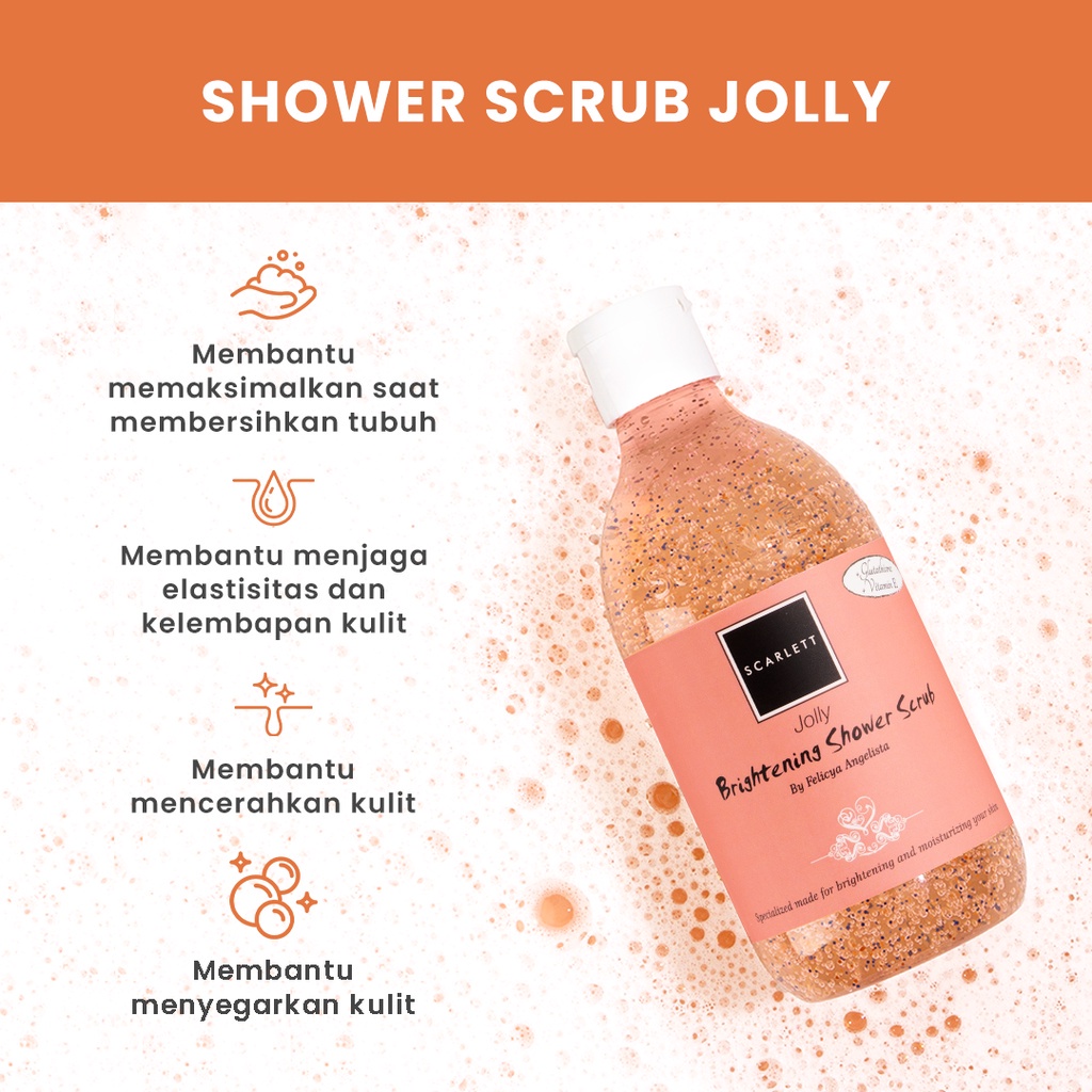 BISA COD Rumah Cantik Scarlett Whitening Shower Scrub Jolly