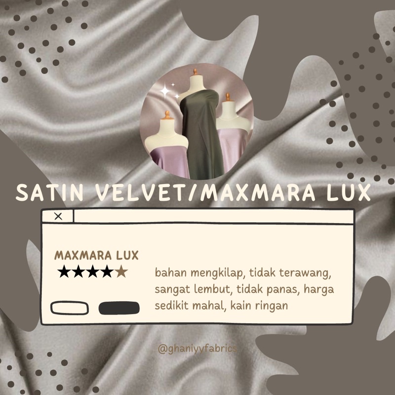 KAIN SATIN MAXMARA LUX - 1Meter Kain Bridesmaid