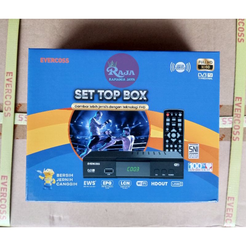 STB Set Top Box TV Digital SNI Bersertifikat Kominfo Evercoss Mega Box