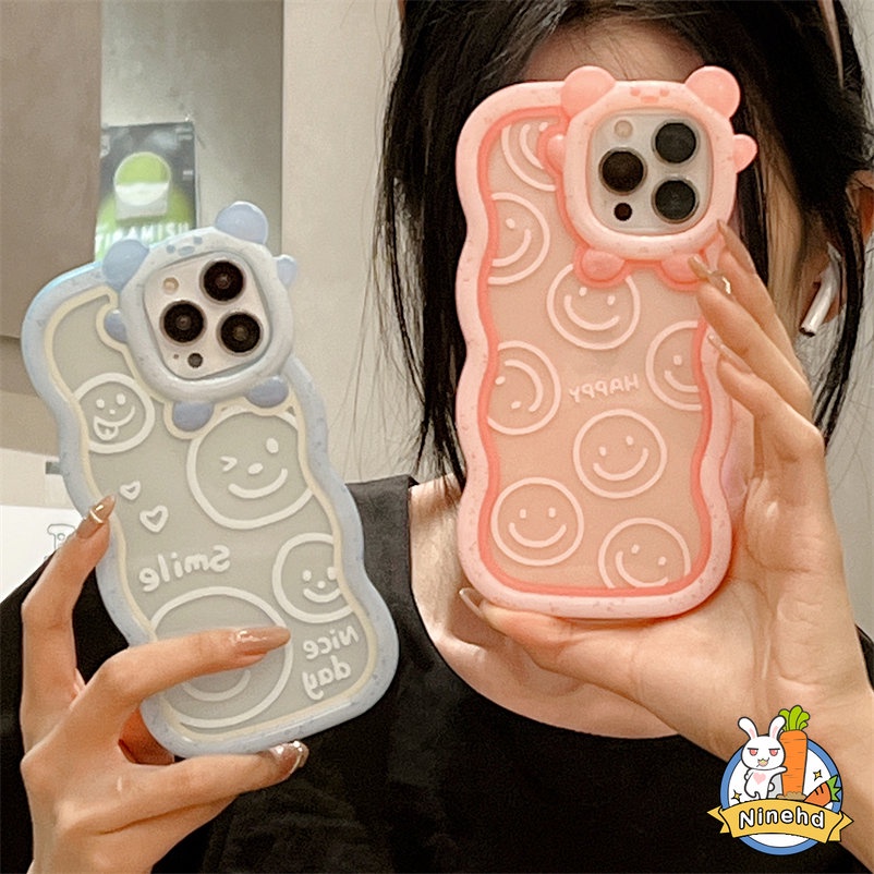 Soft Case Silikon Motif Smiley Face Untuk iPhone 14 13 12 11 Pro Max X Xr Xs Max 7 8 6 6s Plus