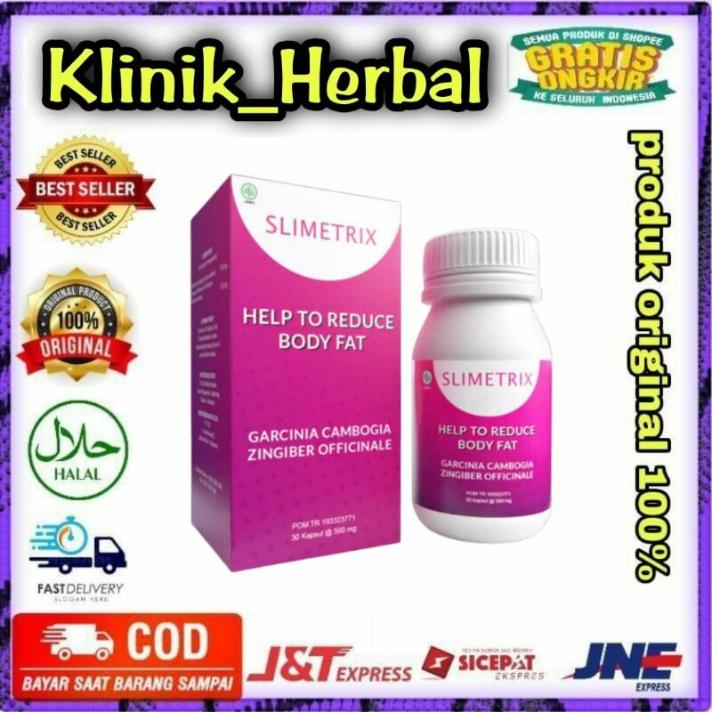 Slimetrix Asli 100% Obat Pelangsing Badan Alami Membakar Lemak Alami -