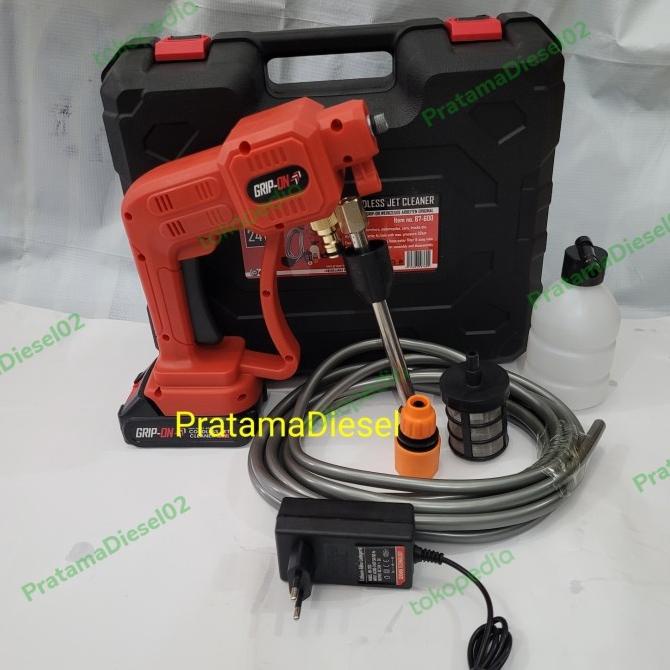 Steam Jet Cleaner Grip-On Cuci Motor Mobil Cas Cordless Ac Baterai