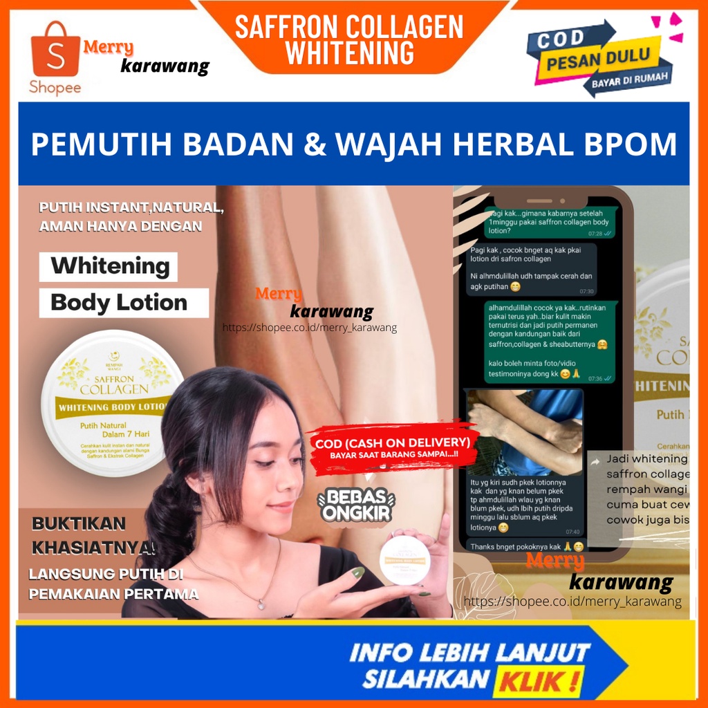 Night whitening SALEB FLEK BANDEL  100 % ORIGINAL Body lotion whitening Saffron Collagen