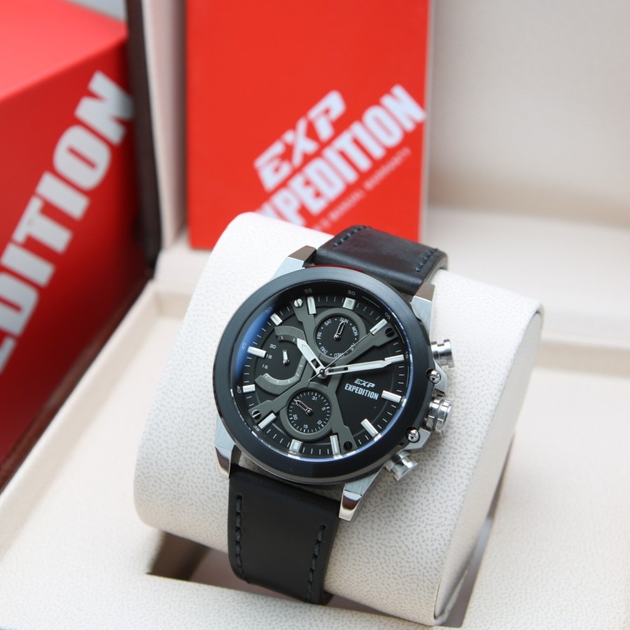 Jam Tangan Expedition E 6829 Pria / E6829 MC Silver Black Original