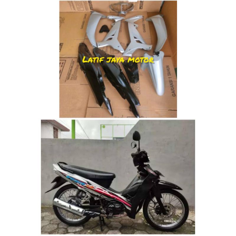 cover body vega r new silver hitam