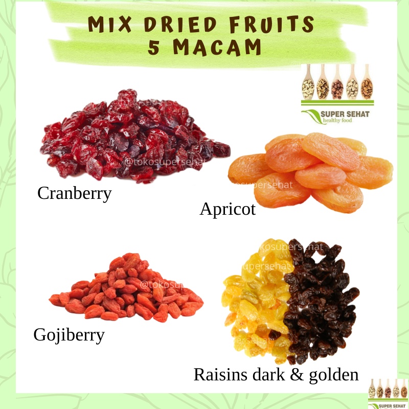 

Dried Fruit Mix Buah Kering Aneka Macam Buah Kering Campur Tokosupersehat Murah Isian Granola Muesli