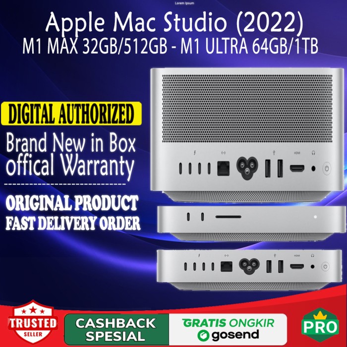 Rakitan Apple Mac Studio 2022 M1 Max 32Gb 512Gb M1 Ultra 64Gb 1Tb