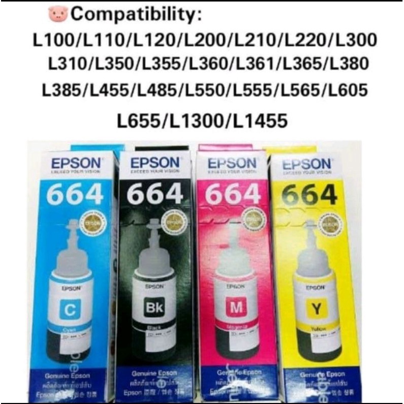 Tinta Printer Epson 664 Original L100 L110 L120 L200 L210 L220 L300 L310 L350 L360 L555