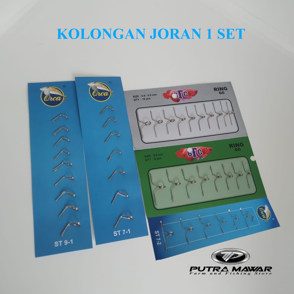 Kolongan Pancing 1 Set Untuk Tegek Atau Joran Kolaman Kaki Satu Dan Kaki 2 Cincin Ring Guide Eter Ka